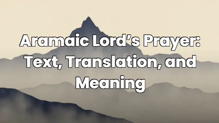 Aramaic Lord’s Prayer: Text, Translation, and Meaning