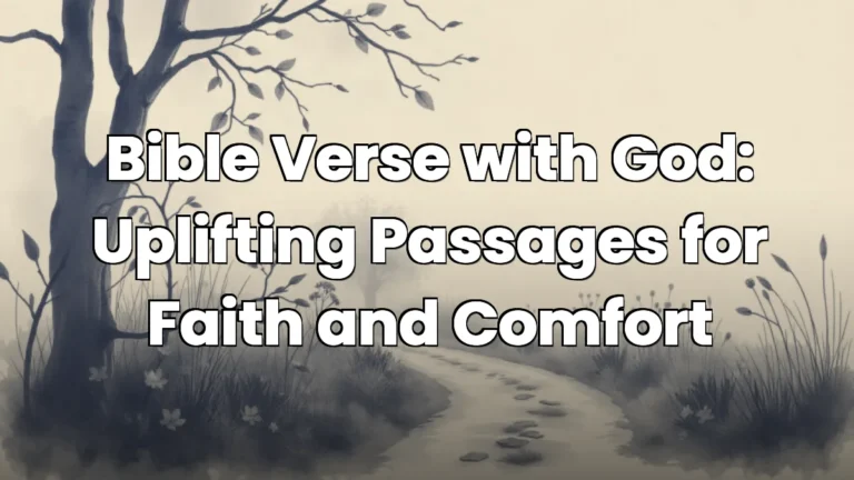 Bible Verse with God: Uplifting Passages for Faith and Comfort