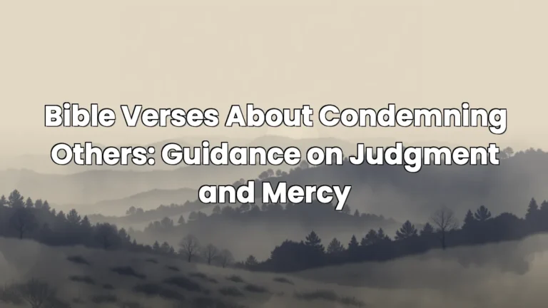 Bible Verses About Condemning Others: Guidance on Judgment and Mercy Bible Verses About Condemning Others: Guidance on Judgment and Mercy
