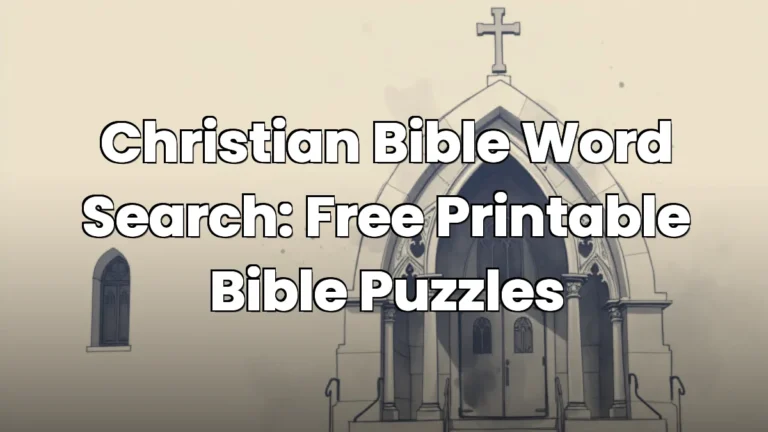 Christian Bible Word Search: Free Printable Bible Puzzles