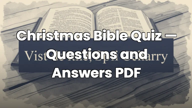 Christmas Bible Quiz — Questions and Answers PDF