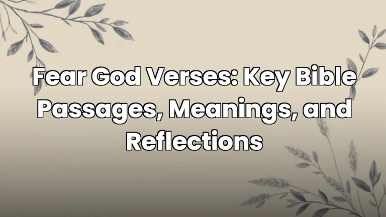 Fear God Verses: Key Bible Passages, Meanings, and Reflections