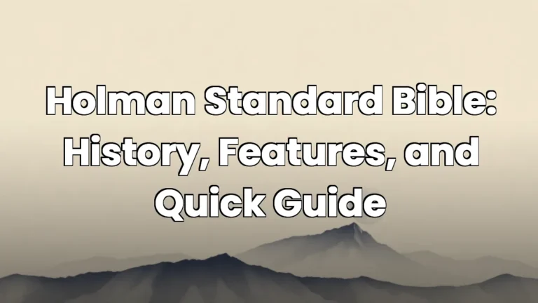 Holman Standard Bible: History, Features, and Quick Guide
