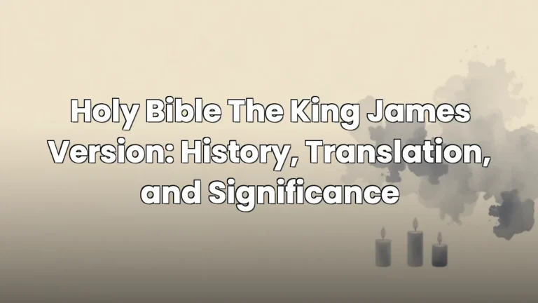 Holy Bible The King James Version: History, Translation, and Significance