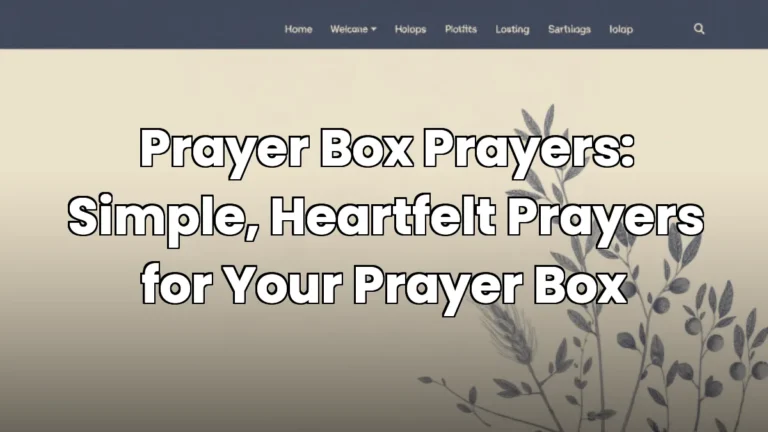 Prayer Box Prayers: Simple, Heartfelt Prayers for Your Prayer Box Prayer Box Prayers: Simple, Heartfelt Prayers for Your Prayer Box
