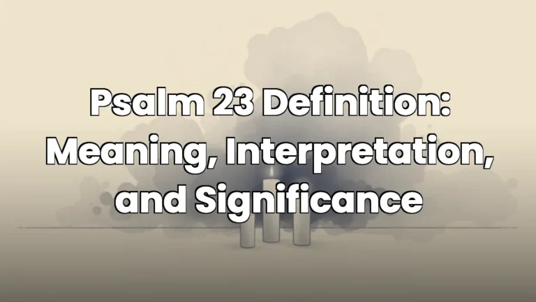 Psalm 23 Definition: Meaning, Interpretation, and Significance