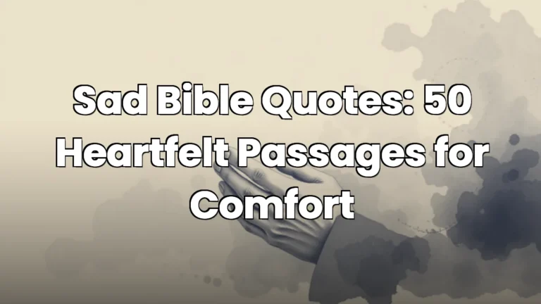 Sad Bible Quotes: 50 Heartfelt Passages for Comfort