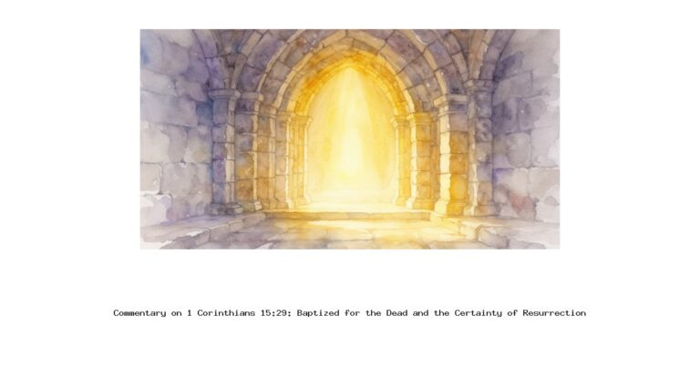 Commentary on 1 Corinthians 15:29: Baptized for the Dead and the Certainty of Resurrection