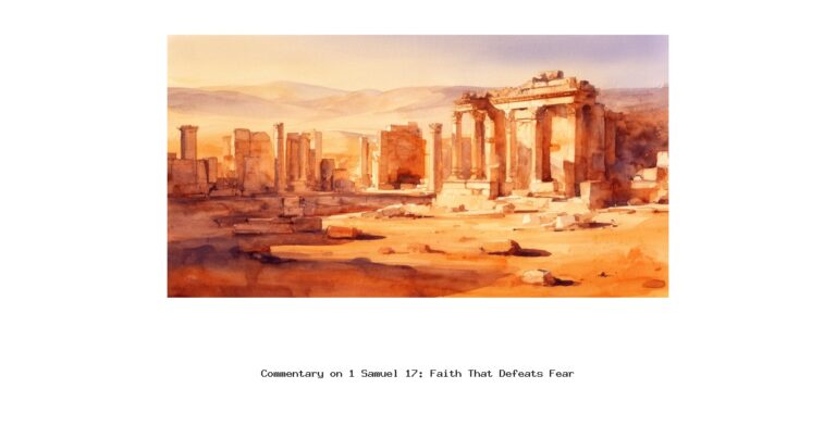 Commentary on 1 Samuel 17: Faith That Defeats Fear