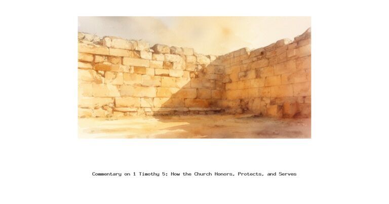 Commentary on 1 Timothy 5: How the Church Honors, Protects, and Serves