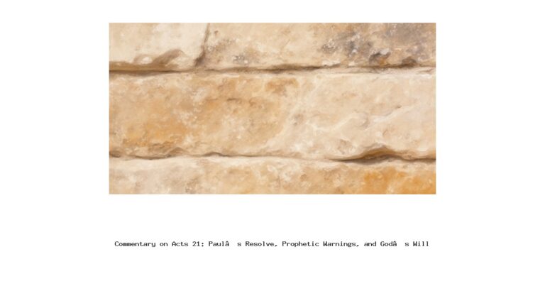 Commentary on Acts 21: Paul’s Resolve, Prophetic Warnings, and God’s Will