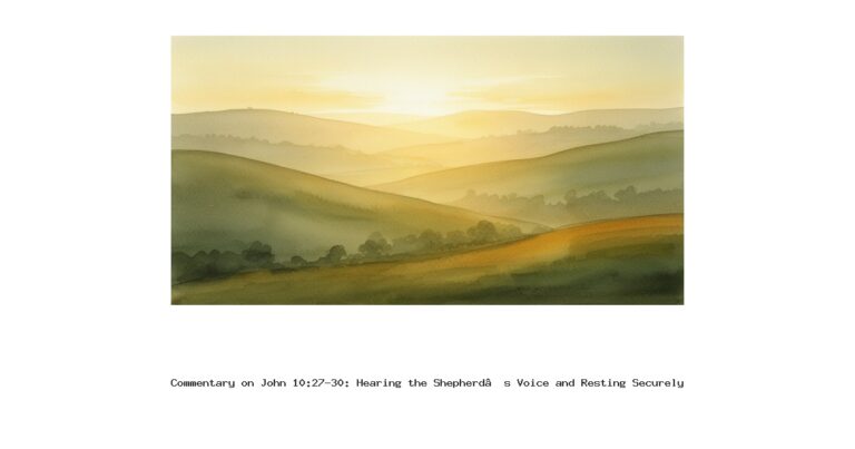 Commentary on John 10:27-30: Hearing the Shepherd’s Voice and Resting Securely