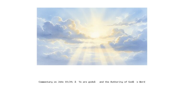 Commentary on John 10:34: “Ye are gods” and the Authority of God’s Word Commentary on John 10:34: “Ye are gods” and the Authority of God’s Word