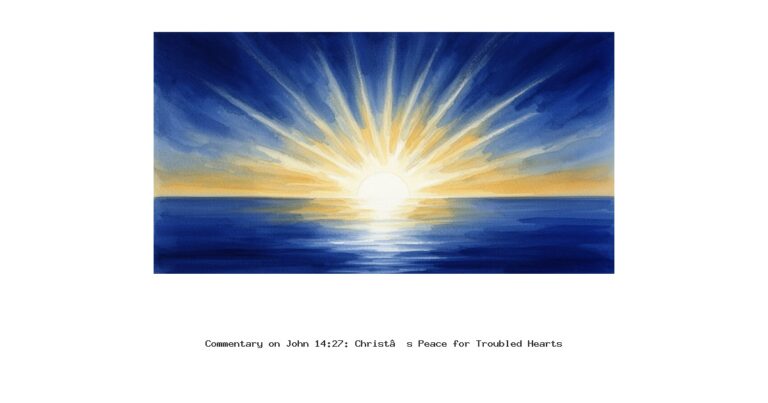 Commentary on John 14:27: Christ’s Peace for Troubled Hearts