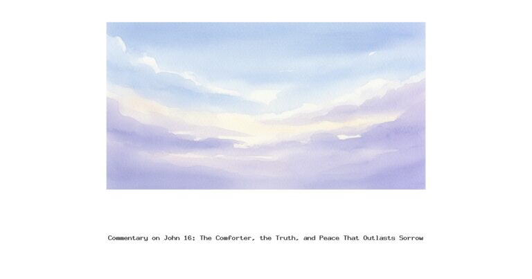 Commentary on John 16: The Comforter, the Truth, and Peace That Outlasts Sorrow