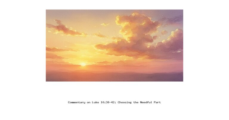 Commentary on Luke 10:38-42: Choosing the Needful Part