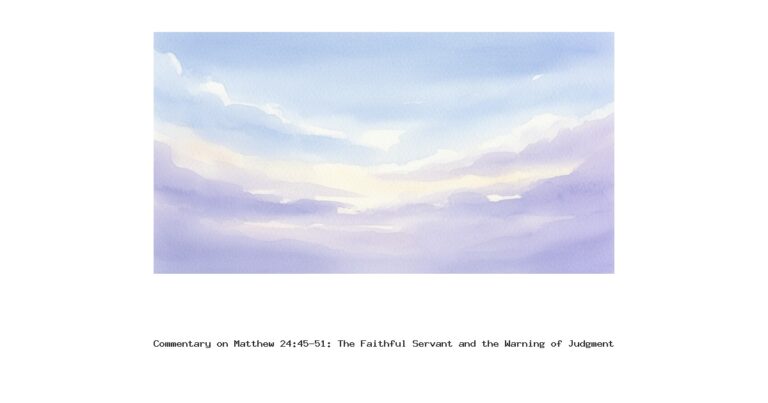 Commentary on Matthew 24:45-51: The Faithful Servant and the Warning of Judgment Commentary on Matthew 24:45-51: The Faithful Servant and the Warning of Judgment