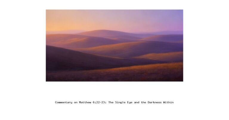 Commentary on Matthew 6:22-23: The Single Eye and the Darkness Within