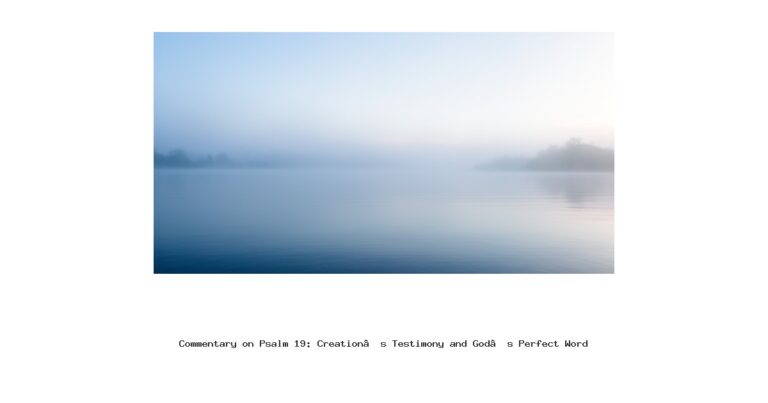 Commentary on Psalm 19: Creation’s Testimony and God’s Perfect Word