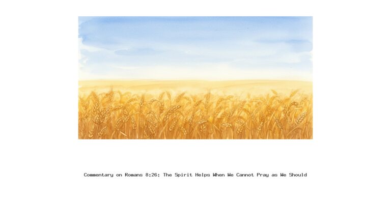 Commentary on Romans 8:26: The Spirit Helps When We Cannot Pray as We Should