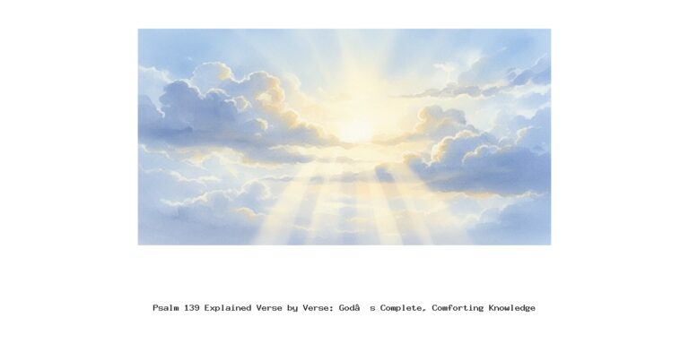 Psalm 139 Explained Verse by Verse: God’s Complete, Comforting Knowledge Psalm 139 Explained Verse by Verse: God’s Complete, Comforting Knowledge